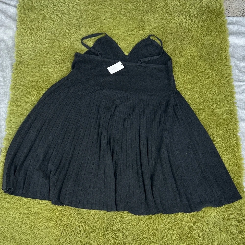 Charcoal Pleated Midi Sweater Dress - A New Day NWT Size 4X - Picture 2 of 7